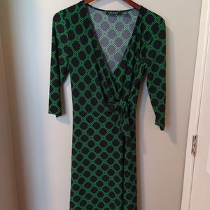 Ralph Lauren Wrap Dress, 3/4 sleeves, Size 8